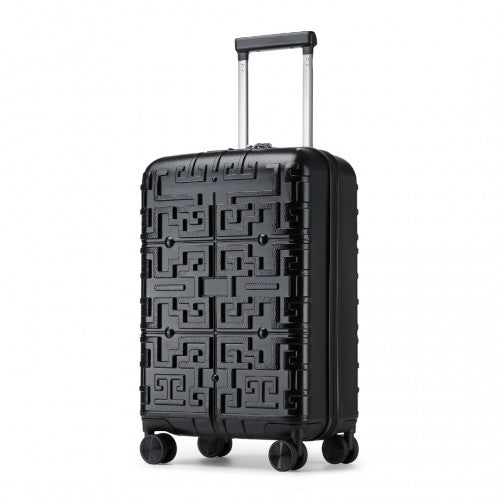 Supercase Stylish 20 Inch Carry-On Polypropylene Hardshell Suitcase With Maze Pattern - Black