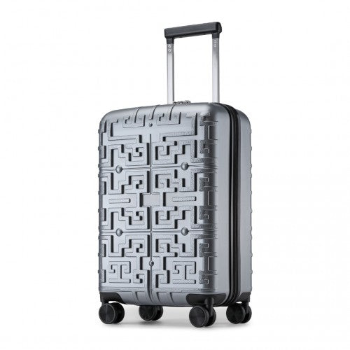 Supercase Stylish 20 Inch Carry-On Polypropylene Hardshell Suitcase With Maze Pattern - Silver