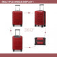 Supercase Stylish 20 Inch Carry-On Polypropylene Hardshell Suitcase With Maze Pattern - Red