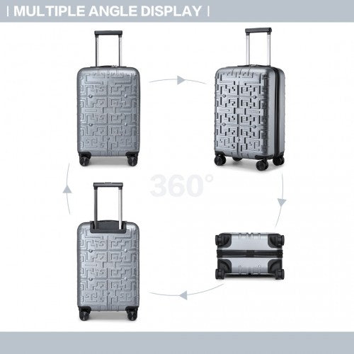 Supercase Stylish 20 Inch Carry-On Polypropylene Hardshell Suitcase With Maze Pattern - Silver