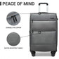 British Traveller 3-Piece Lightweight Soft Shell Luggage Set With TSA Locks - Grey