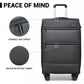 British Traveller 24 Inch Lightweight Soft Shell Expandable Suitcase With TSA Lock - Black