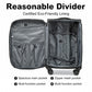 British Traveller 24 Inch Lightweight Soft Shell Expandable Suitcase With TSA Lock - Black