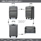 British Traveller 20 Inch Lightweight Cabin Carry-On Suitcase With Soft Shell And Laptop Compartment - Grey