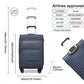 British Traveller 20 Inch Lightweight Cabin Carry-On Suitcase With Soft Shell And Laptop Compartment - Navy