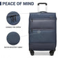 British Traveller 20 Inch Lightweight Cabin Carry-On Suitcase With Soft Shell And Laptop Compartment - Navy