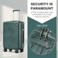 Supercase 3-Piece Sleek Geometric Pattern Hard Shell ABS+PC Suitcase Set with TSA Lock For Effortless Travel - Military Green