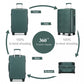 Supercase 3-Piece Sleek Geometric Pattern Hard Shell ABS+PC Suitcase Set with TSA Lock For Effortless Travel - Military Green