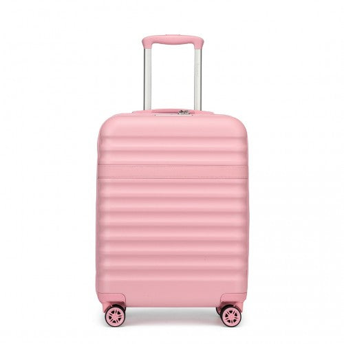 Kono 20 Inch Stylish Lightweight Hard Shell ABS+PC Cabin Carry-On Suitcase with TSA Lock for Enhanced Security - Pink