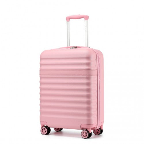 Kono 20 Inch Stylish Lightweight Hard Shell ABS+PC Cabin Carry-On Suitcase with TSA Lock for Enhanced Security - Pink