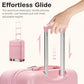 Kono 20 Inch Stylish Lightweight Hard Shell ABS+PC Cabin Carry-On Suitcase with TSA Lock for Enhanced Security - Pink