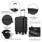 Kono 20 Inch Premium ABS Cabin Carry-On Suitcase with Secure Combination Lock for Effortless Travel - Black