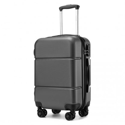 Kono 20 Inch Premium ABS Cabin Carry-On Suitcase with Secure Combination Lock for Effortless Travel - Grey/Black