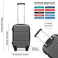 Kono 20 Inch Premium ABS Cabin Carry-On Suitcase with Secure Combination Lock for Effortless Travel - Grey/Black