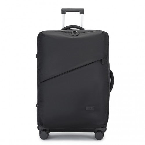 Kono 28 Inch Lightweight Durable Soft Shell Suitcase with TSA Lock and Separate Wet/Dry Compartment - Black