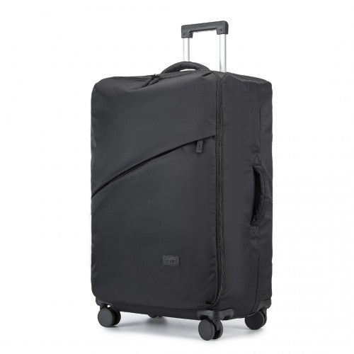 Kono 28 Inch Lightweight Durable Soft Shell Suitcase with TSA Lock and Separate Wet/Dry Compartment - Black