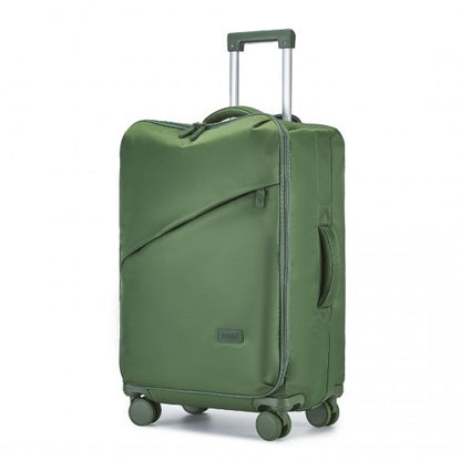 Kono 24 Inch Lightweight Durable Soft Shell Suitcase with TSA Lock and Separate Wet/Dry Compartment - Green