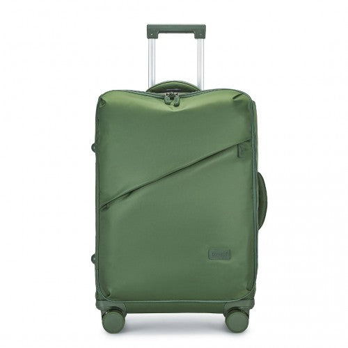 Kono 24 Inch Lightweight Durable Soft Shell Suitcase with TSA Lock and Separate Wet/Dry Compartment - Green