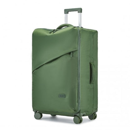 Kono 28 Inch Lightweight Durable Soft Shell Suitcase with TSA Lock and Separate Wet/Dry Compartment - Green