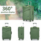 Kono 24 Inch Lightweight Durable Soft Shell Suitcase with TSA Lock and Separate Wet/Dry Compartment - Green