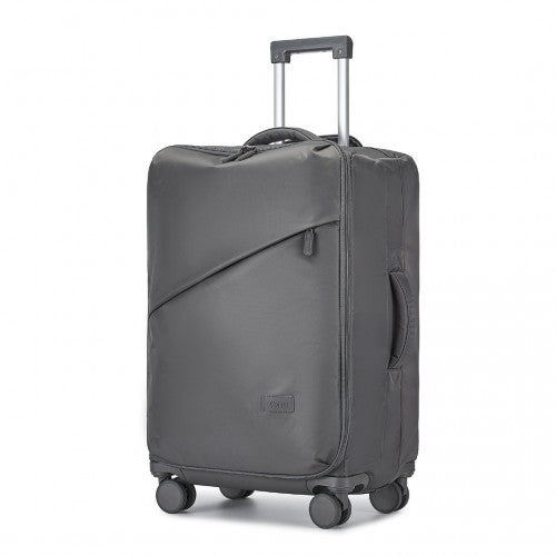 Kono 24 Inch Lightweight Durable Soft Shell Suitcase with TSA Lock and Separate Wet/Dry Compartment - Grey