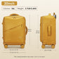 Kono 20 Inch Lightweight Soft Shell Carry On Cabin Size Suitcase with TSA Lock - Yellow