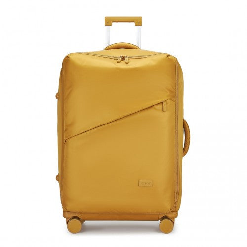 Kono 28 Inch Lightweight Durable Soft Shell Suitcase with TSA Lock and Separate Wet/Dry Compartment - Yellow