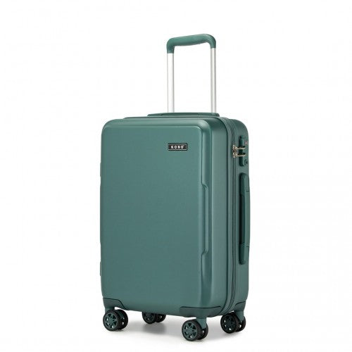 Kono 20 Inch Cabin Size Minimalist Hard Shell ABS+PC Carry-On Suitcase with TSA Lock 360° Spinner Wheels - Military Green