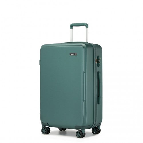 Kono 24 Inch Minimalist Hard Shell ABS+PC Check-In Suitcase with TSA Lock 360° Spinner Wheels - Military Green