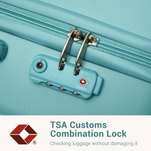 Kono 24 Inch Minimalist Hard Shell ABS+PC Check-In Suitcase with TSA Lock 360° Spinner Wheels - Blue