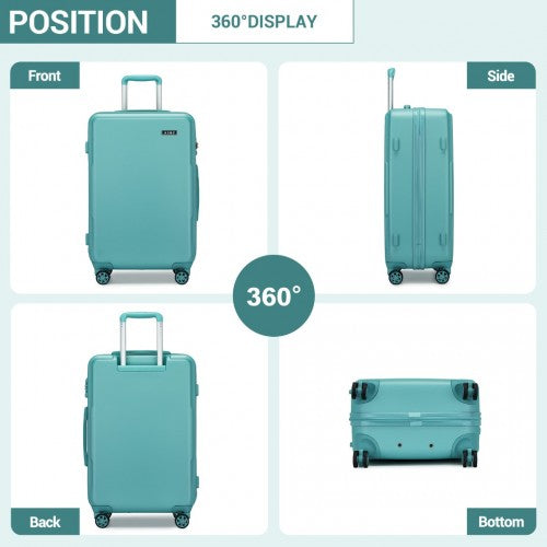 Kono 28 Inch Minimalist Hard Shell ABS+PC Check-In Suitcase with TSA Lock 360° Spinner Wheels - Blue