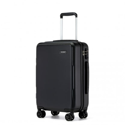 Kono 20 Inch Cabin Size Minimalist Hard Shell ABS+PC Carry-On Suitcase with TSA Lock 360° Spinner Wheels - Black