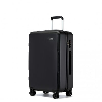 Kono 24 Inch Minimalist Hard Shell ABS+PC Check-In Suitcase with TSA Lock 360° Spinner Wheels - Black