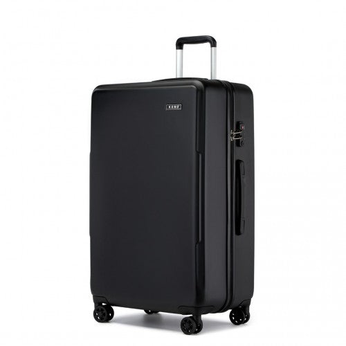 Kono 28 Inch Minimalist Hard Shell ABS+PC Check-In Suitcase with TSA Lock 360° Spinner Wheels - Black