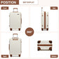 Kono 20 Inch Cabin Size Minimalist Hard Shell ABS+PC Carry-On Suitcase with TSA Lock 360° Spinner Wheels - Cream/Brown