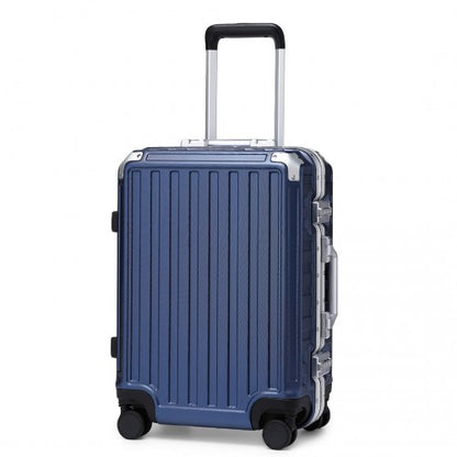 Supercase Durable 20 Inch PC Hardshell Aluminum Frame Suitcase with TSA Lock - Navy