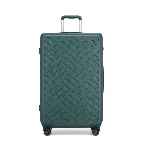 Supercase 28 Inch Sleek Geometric Pattern Hard Shell ABS+PC Check-In Suitcase with TSA Lock for Effortless Travel - Military Green