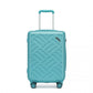 Supercase 20 Inch Sleek Geometric Pattern Hard Shell ABS+PC Cabin Carry-On Suitcase with TSA Lock - Bue