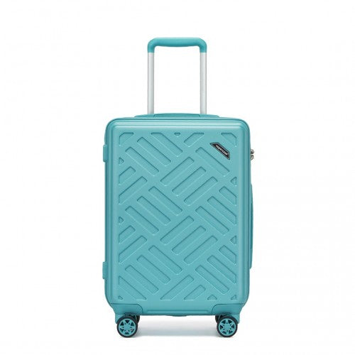 Supercase 20 Inch Sleek Geometric Pattern Hard Shell ABS+PC Cabin Carry-On Suitcase with TSA Lock - Bue