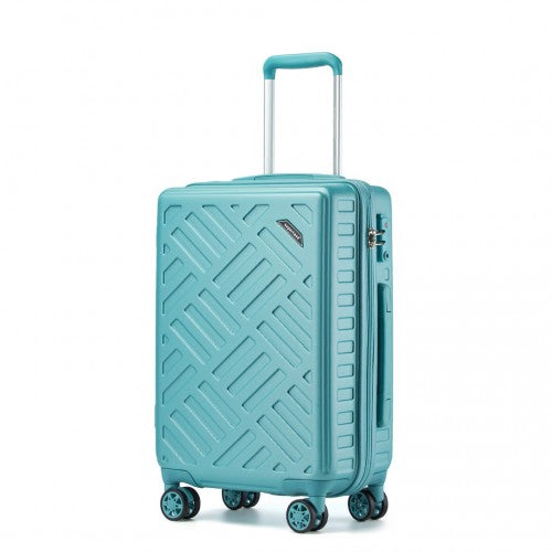 Supercase 20 Inch Sleek Geometric Pattern Hard Shell ABS+PC Cabin Carry-On Suitcase with TSA Lock - Bue