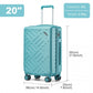 Supercase 20 Inch Sleek Geometric Pattern Hard Shell ABS+PC Cabin Carry-On Suitcase with TSA Lock - Bue