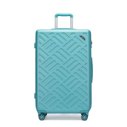 Supercase 28 Inch Sleek Geometric Pattern Hard Shell ABS+PC Check-In Suitcase with TSA Lock for Effortless Travel - Blue