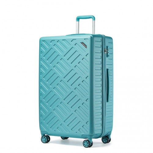 Supercase 28 Inch Sleek Geometric Pattern Hard Shell ABS+PC Check-In Suitcase with TSA Lock for Effortless Travel - Blue