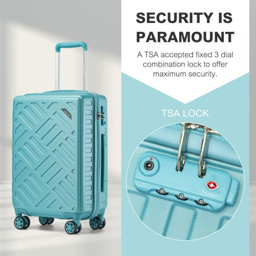 Supercase 28 Inch Sleek Geometric Pattern Hard Shell ABS+PC Check-In Suitcase with TSA Lock for Effortless Travel - Blue