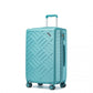 Supercase 3-Piece Sleek Geometric Pattern Hard Shell ABS+PC Suitcase Set with TSA Lock For Effortless Travel - Blue