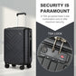 Supercase 20 Inch Sleek Geometric Pattern Hard Shell ABS+PC Cabin Carry-On Suitcase with TSA Lock - Black