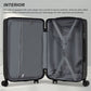 Supercase 3-Piece Sleek Geometric Pattern Hard Shell ABS+PC Suitcase Set with TSA Lock For Effortless Travel - Black