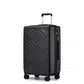 Supercase 3-Piece Sleek Geometric Pattern Hard Shell ABS+PC Suitcase Set with TSA Lock For Effortless Travel - Black