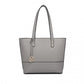 Miss Lulu 3 Piece Leather Look Tote Bag Set - Grey