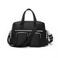 Kono Versatile Multi-Pocket Travel Bag with Adjustable Detachable Strap - Black